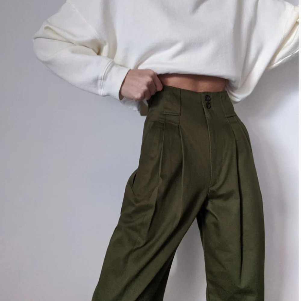 XS Na Nin Townes Cotton Twill Trouser in Vine